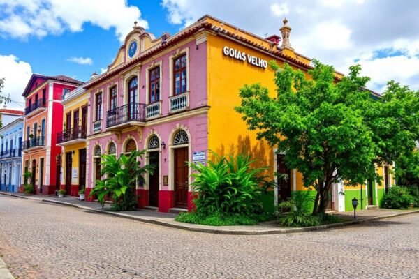 Arquitetura colonial e ruas de Goiás Velho.