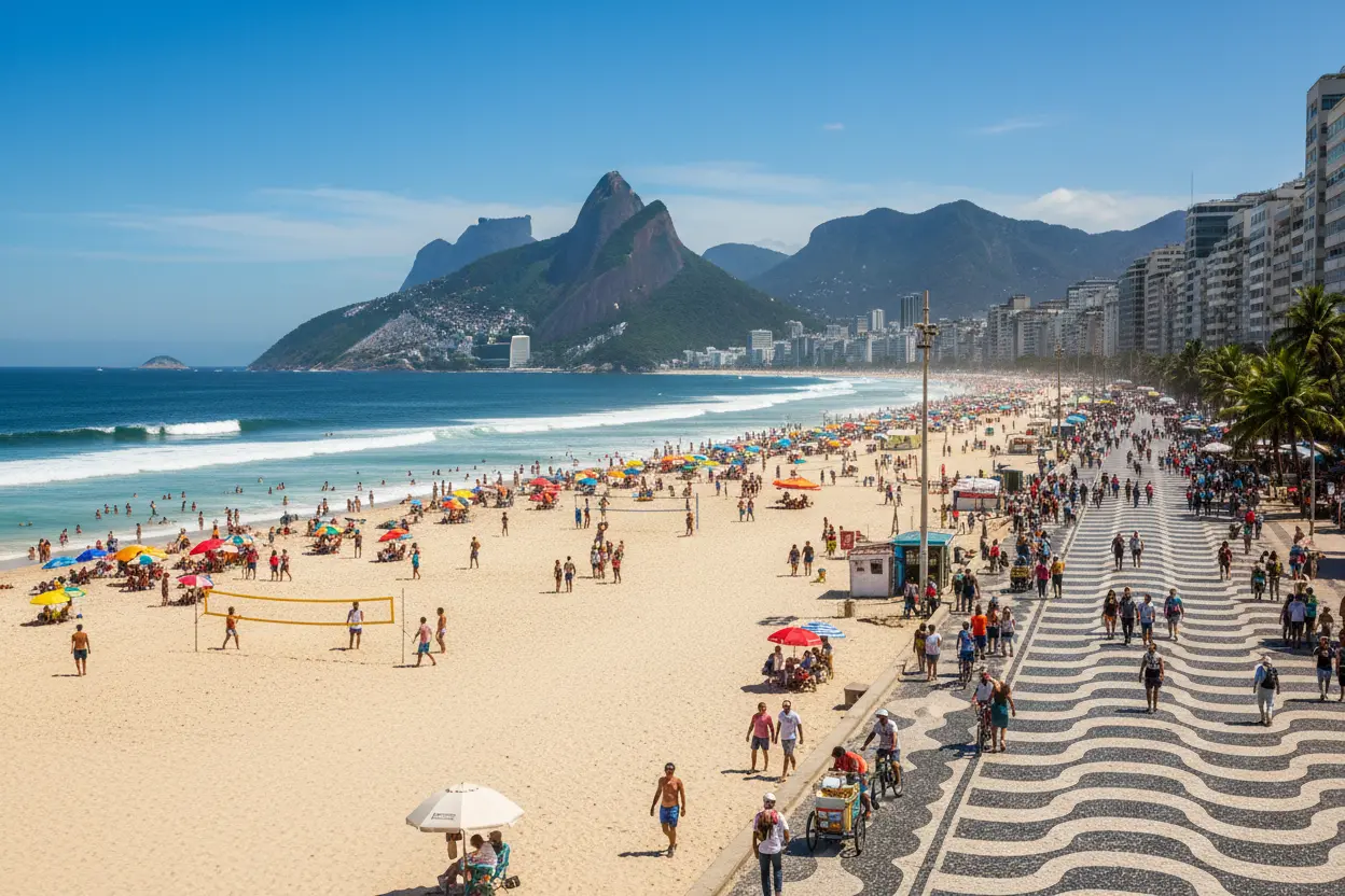 Pessoas na Praia de Copacabana