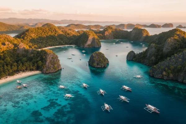 Vista aérea de El Nido, um dos melhores destinos nas filipinas palawan e boracay