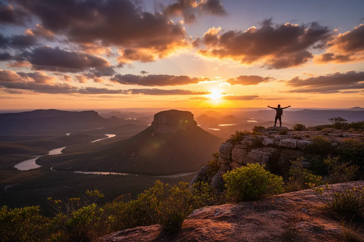 Morro do Pai Inácio ao pôr do sol na Chapada Diamantina