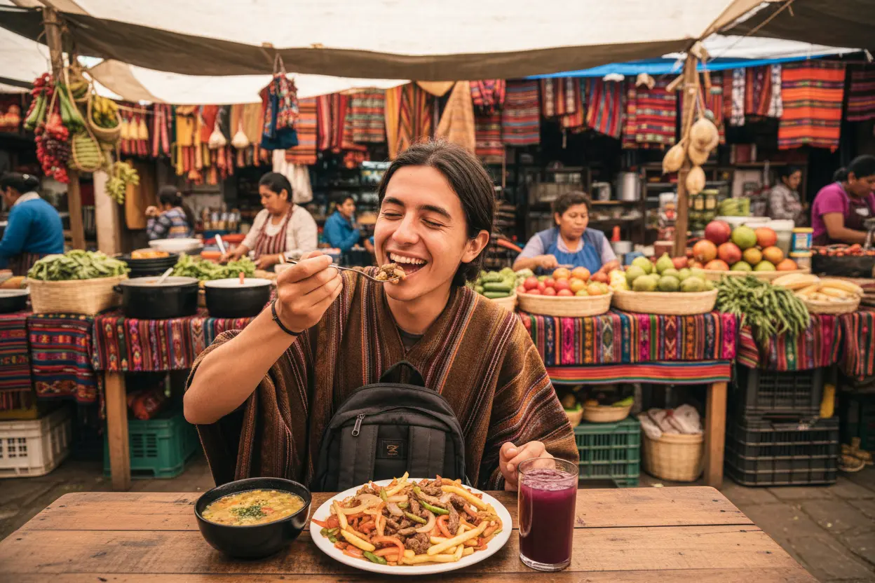 Comida local em Machu Picchu