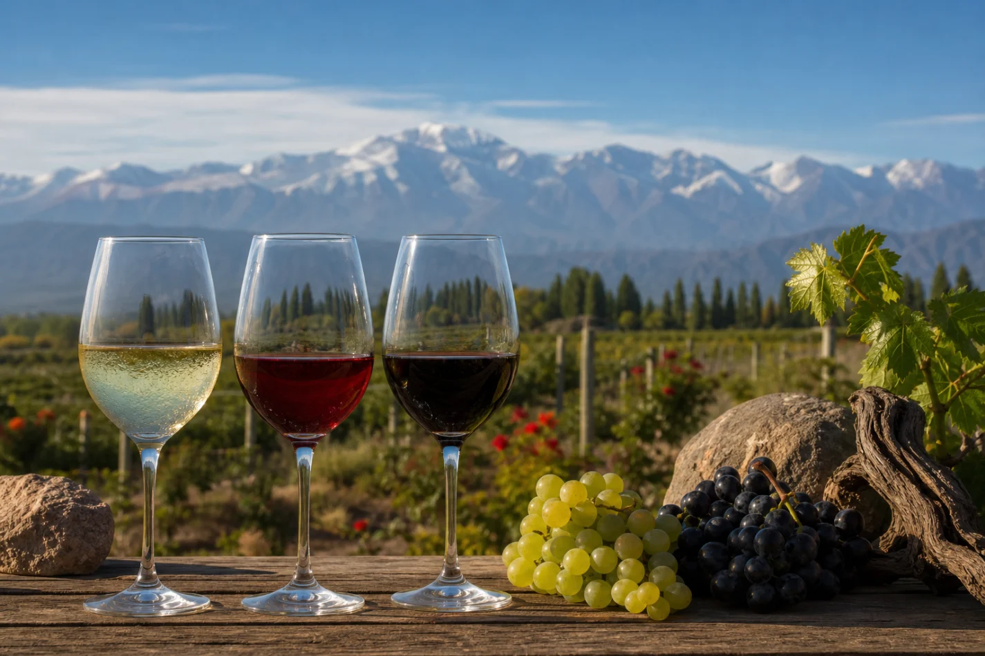 Mendoza Argentina Vinho em 3 perfis 